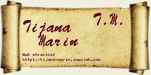 Tijana Marin vizit kartica
